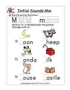 Initial M Sound Worksheet