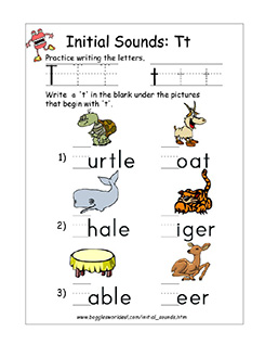 Initial T Sound Worksheet