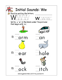 Initial W Sound Worksheet