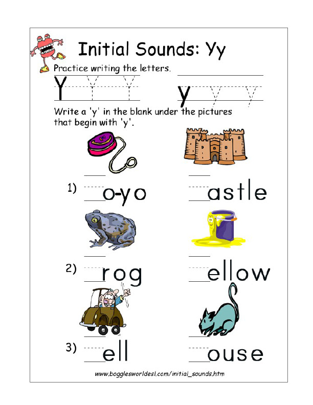 Letter Y Alphabet Worksheets