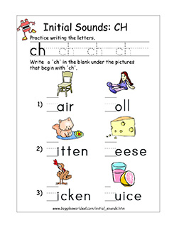 Initial CH Sound Worksheet