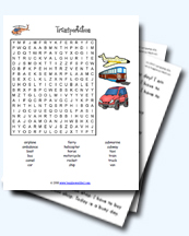 A Collection of Transportation Vocabulary Worksheets
